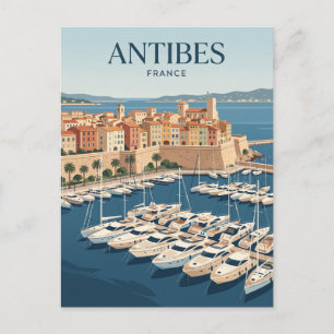 Cartão Postal Porto de Antibes França