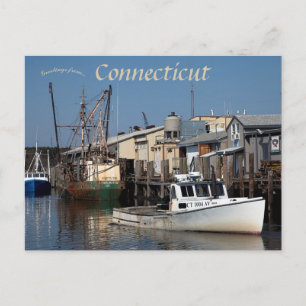 Cartão Postal Porto de Connecticut olhando para o Long Island