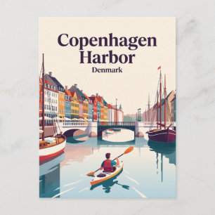 Cartão Postal Porto de Copenhague Dinamarca
