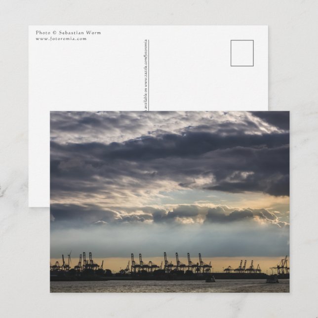 Cartão Postal Porto de Hamburgo, Alemanha (Frente/Verso)