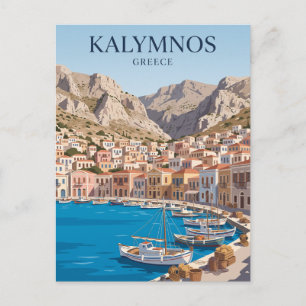 Cartão Postal Porto de Kálymnos Grécia