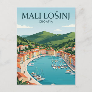 Cartão Postal Porto de Mali Lošinj Croácia