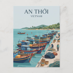 Cartão Postal Porto de Pesca An Thới Vietnã