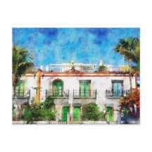 Porto de Porto da Cidade, na Gran Canaria. Tinta.