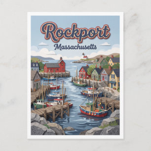 Cartão Postal Porto de Rockport Massachusetts