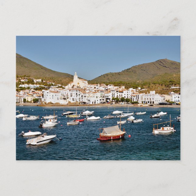 Cartão Postal Porto e cidade de Cadaqués na Espanha (Frente)