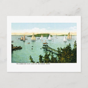Cartão Postal Porto e Clube de Iate, Bar Harbor, Maine