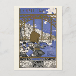 Cartão Postal Porto Famous Wine Region Portugal Vintage Poster