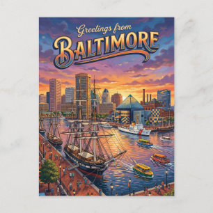 Cartão Postal Porto Interno, Baltimore EUA