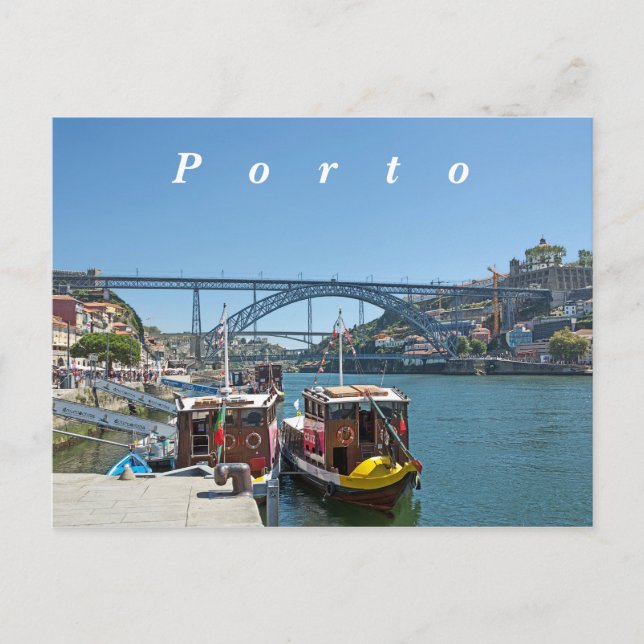 Cartão Postal Porto. Ponte Douro Rio e Dom Luis I. (Frente)