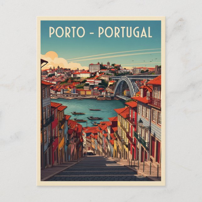 Cartão Postal Porto, Portugal - Cidade e Rio (Frente)
