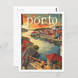 Cartão Postal Porto Portugal Famoso Local de Viagens vintage