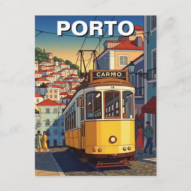 Cartão Postal Porto Portugal Viagem Abstrato (Frente)