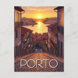 Cartão Postal Porto Portugal Viagem Sunset