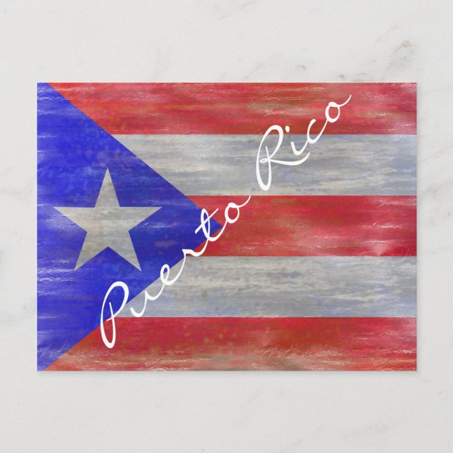 Cartão Postal Porto Rico angustia bandeira porto-riquenha (Frente)