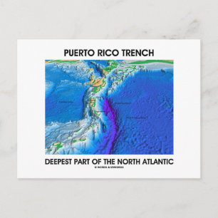 Cartão Postal Porto Rico Trench Parte Mais Profunda Do Atlântico