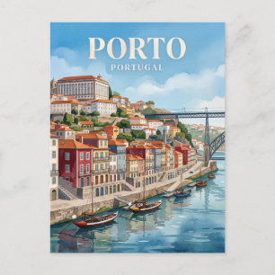 Cartão Postal Porto Riverside Portugal