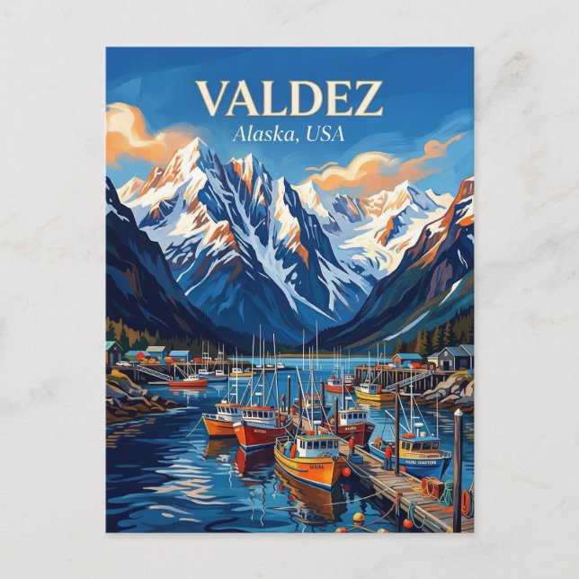 Cartão Postal Porto Valdez Alasca (Frente)