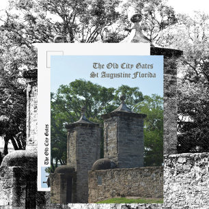 Cartão Postal Portões da Cidade Antiga St Augustine FL Histórico