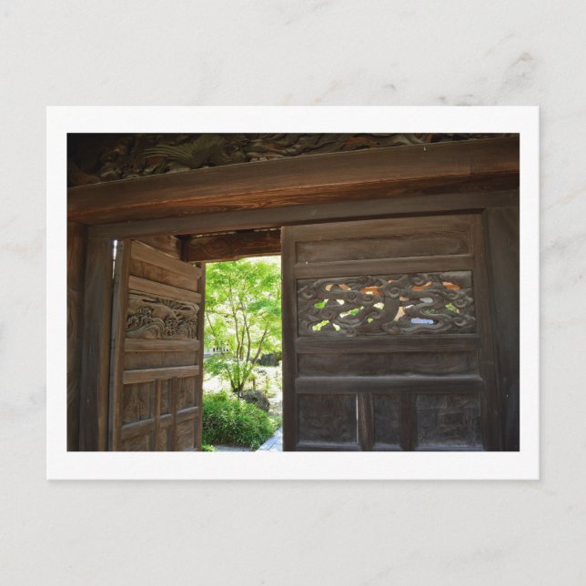 Cartão Postal Portões de madeira: Templo Zojoji, Tóquio (Frente)