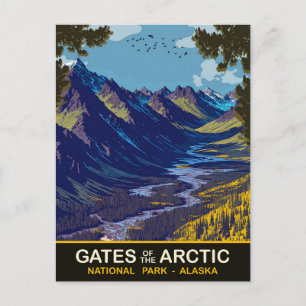 Cartão Postal Portões do Ártico, Alasca, Viagem