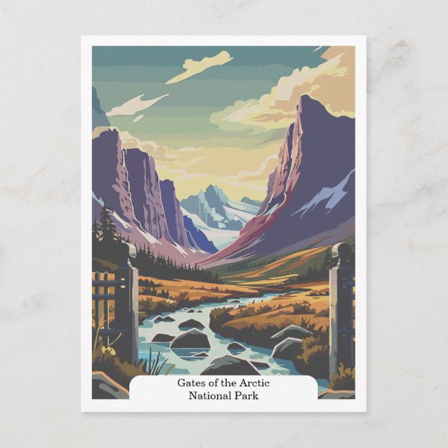 Cartão Postal Portões do Parque Nacional do Ártico, Alasca, EUA (Frente)