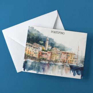 Cartão Postal Portofino Itália — Pintor Aquático