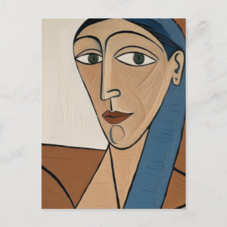 Cartão Postal Portrait Cubiste Moderne - Femme Élégante 