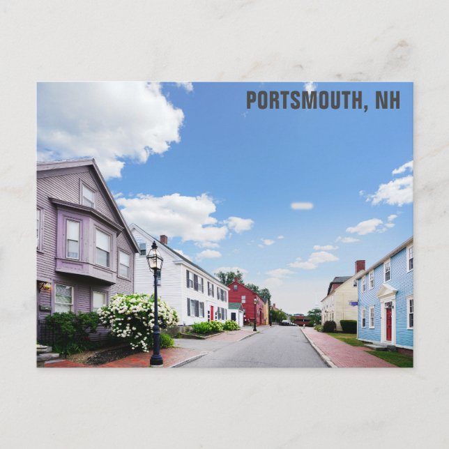 Cartão Postal Portsmouth New Hampshire The Hill Historic Houses (Frente)