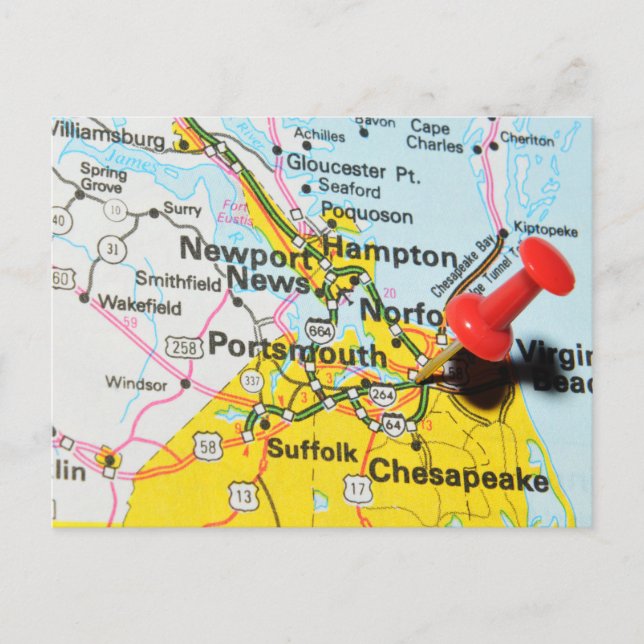 Cartão Postal Portsmouth, Virginia (Frente)