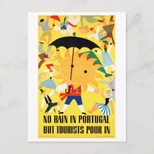 Cartão Postal Portugal Viagens vintage de Poster Restaurado