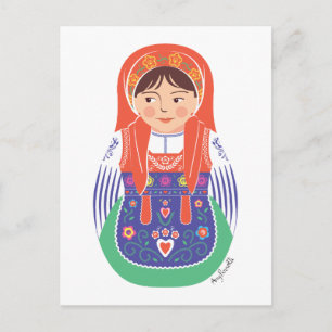 Cartão Postal Português de Matryoshka