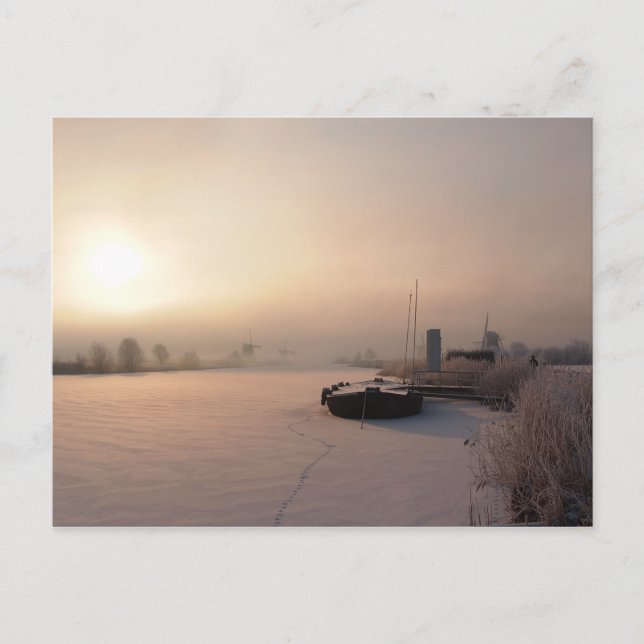 Cartão Postal Pós-cartão do inverno nos Países Baixos (Frente)