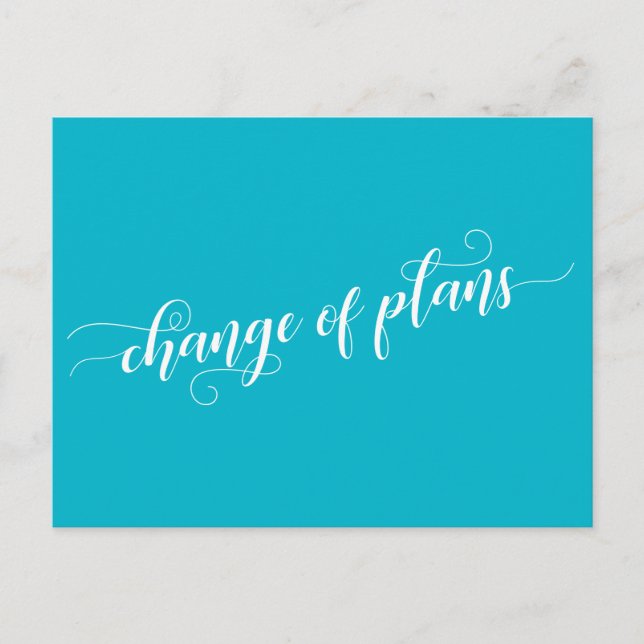 Cartão Postal Pós-casamento de Scuba Blue Change of Plan (Frente)