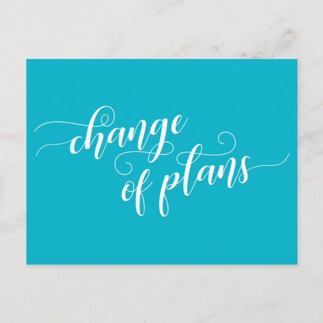 Cartão Postal Pós-casamento de Scuba Blue Change of Plan (Frente)