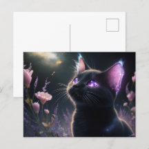 Poscards Chat Mauve 11