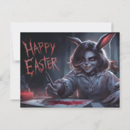 Cartão Postal Poscards Happy Easter Femme Lapin