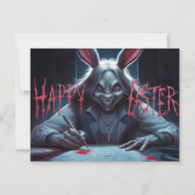 Poscards Happy Easter Femme Lapin 04