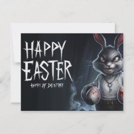 Cartão Postal Poscards Happy Easter Lapin Oeuf Horror 07