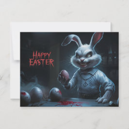 Cartão Postal Poscards Happy Easter Lapin Oeuf Horror 10