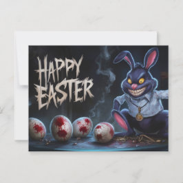 Cartão Postal Poscards Happy Easter Lapin Oeuf Horror 11