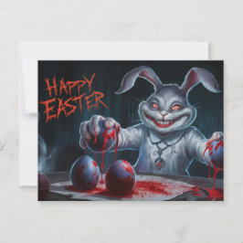 Cartão Postal Poscards Happy Easter Lapin Oeuf Horror 12