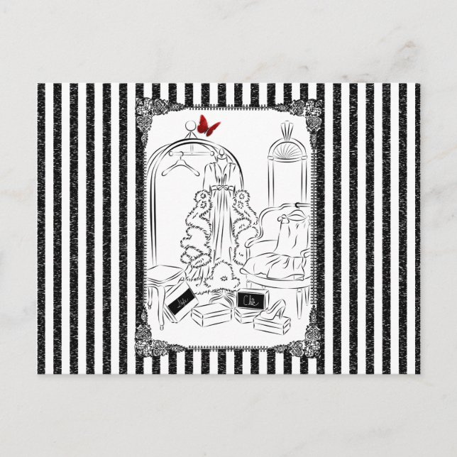 Cartão Postal Posh Wardrobe Quarter Strike Room (Frente)