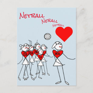 Cartão Postal Posições do Player WA Love Netball Clipart