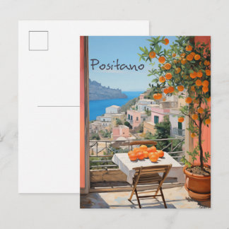 Cartão Postal Positano Italy Travel City Painting Aesthetic