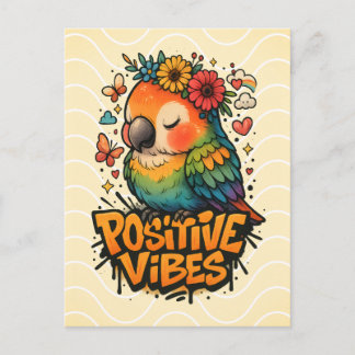 Cartão Postal “Positive Vibes” Parrot