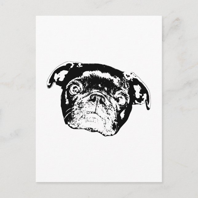 Cartão Postal Post da Temporada do Pug (Frente)