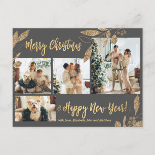 Cartão Postal Postagem de Natal da Colagem de Fotos Elegante Dou