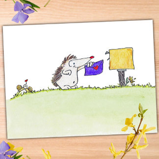 Cartão Postal POSTAGEM DE OURIÇO por Nicole Janes