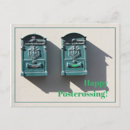 Cartão Postal postagem feliz da caixa de correio verde
